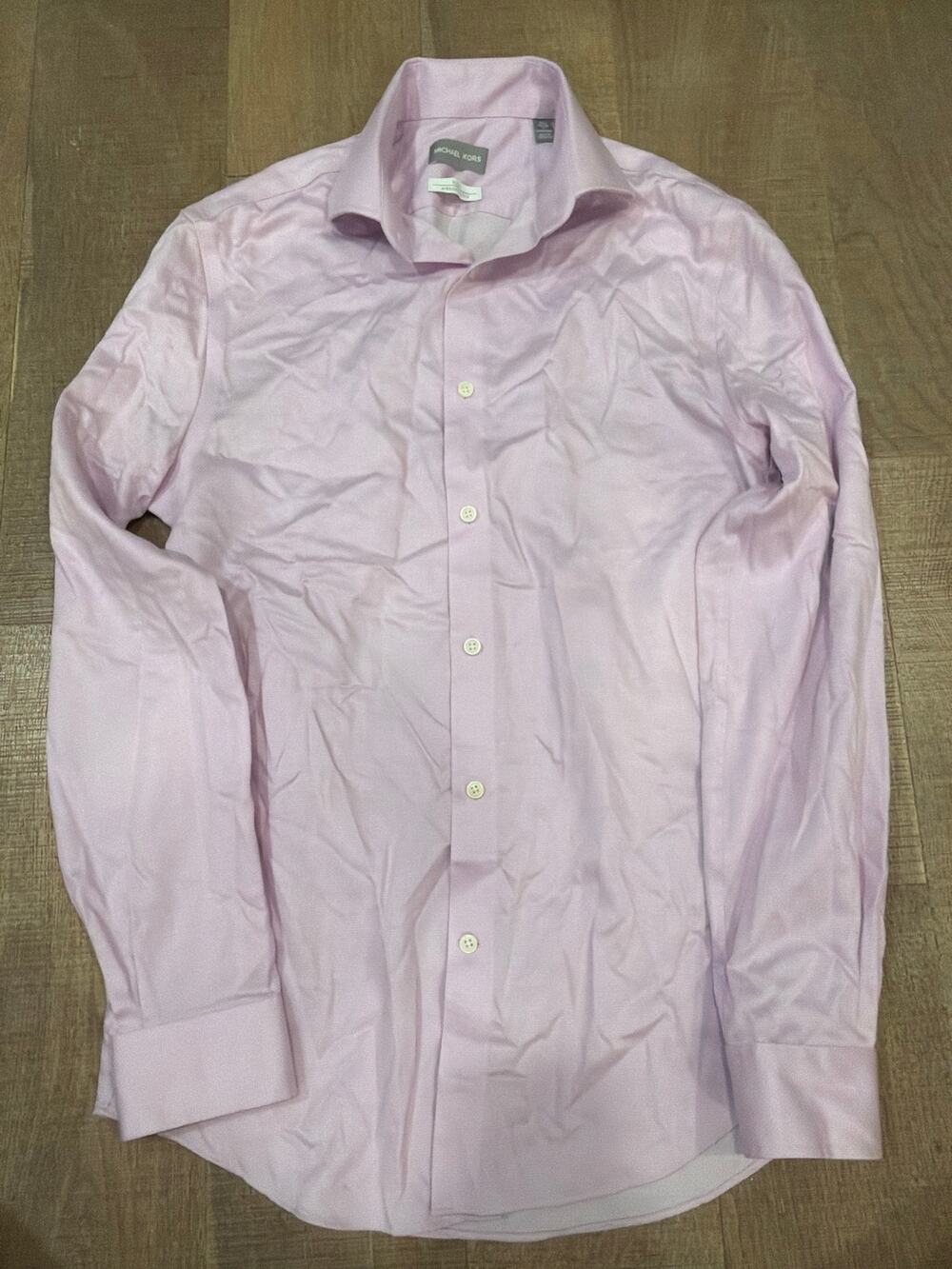 Michael Kors Slim Fit Airsoft Stretch Light pink Long-Sleeve